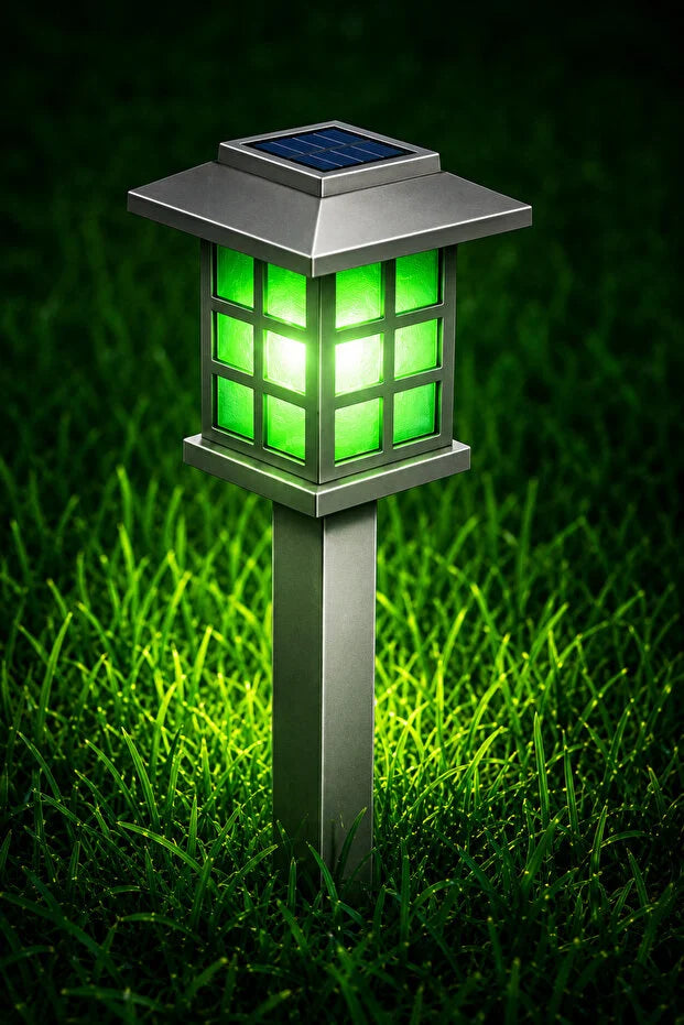 Yeşil Led Güneş Enerjili Lamba