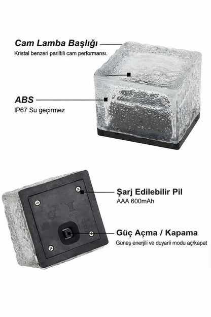 Güneş Enerjili Solar Yeşil Ledli Peyzaj Bahçe Yolu Aydınlatma