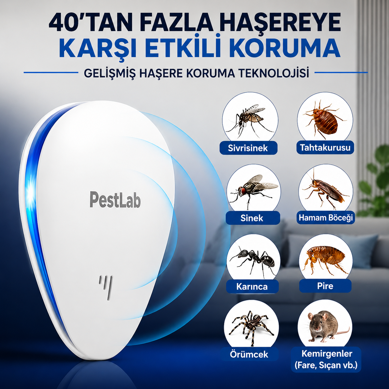 Ultrasonik Haşere Kovucu | Kimyasalsız, Sessiz ve 7/24 Koruma
