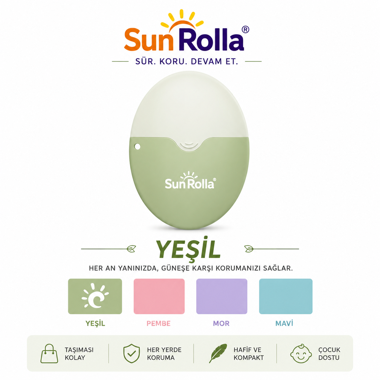 SunRolla Pratik Güneş Kremi Uygulayıcı